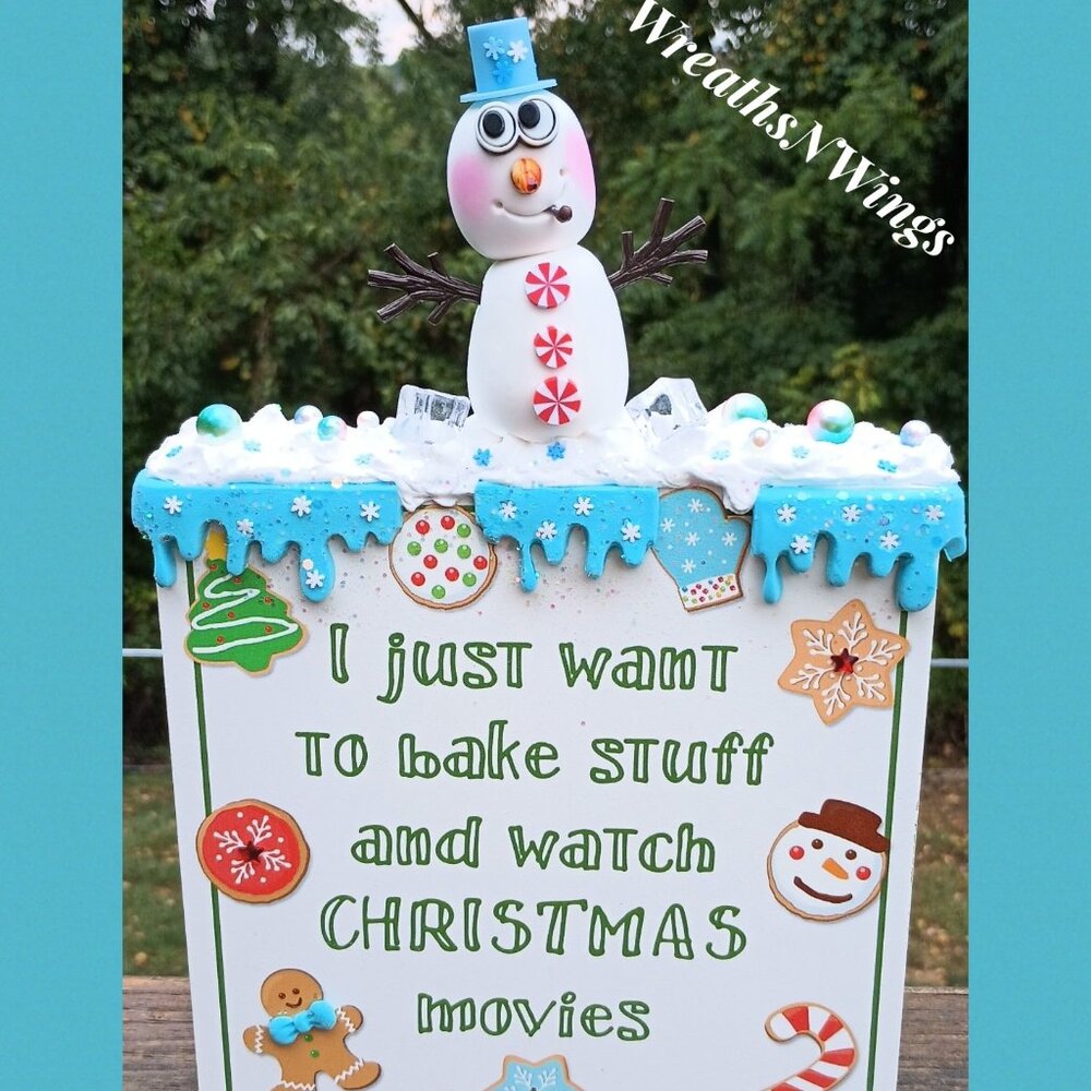Christmas Snowman sign, Christmas Decor, Fake Bake, Snowman Decor, Kitchen Decor